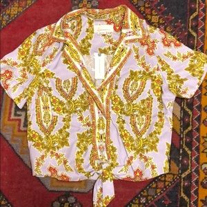 NWT Funky Button Up Shirt - Vintage Inspired